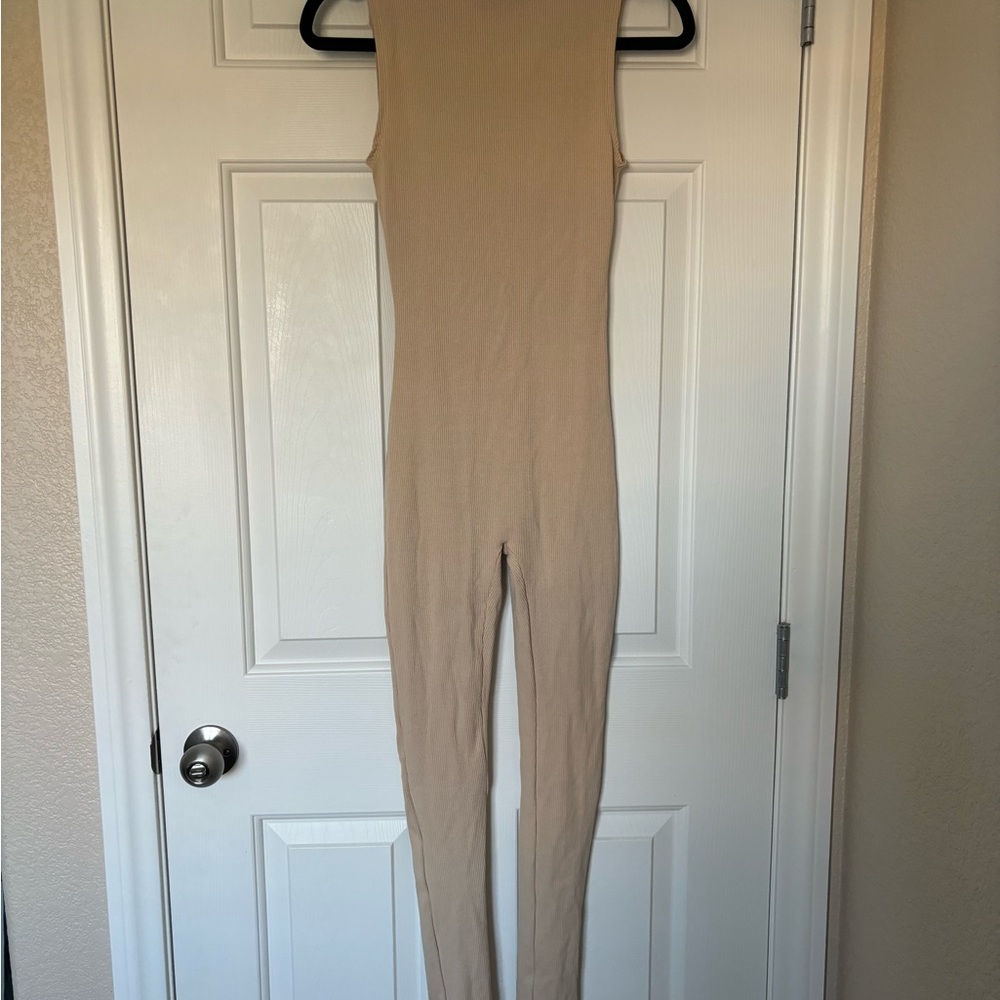 Sleeveless Tan Jumpsuit